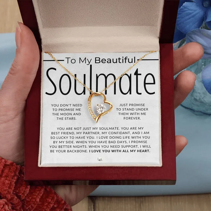 ShineOn Fulfillment Necklaces My Soulmate Life With You Thinking of You Sentimental and Romantic Gift for Her Soulmate Necklace Christmas Valentines Birthday or Anniversary Gifts