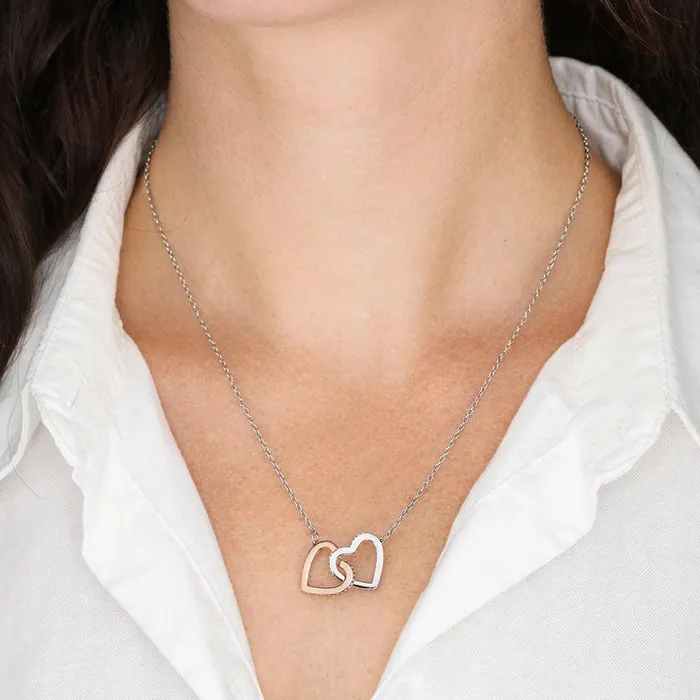 ShineOn Fulfillment Necklaces To My Beautiful Daughter With Love Interlocking Hearts Pendant Necklace