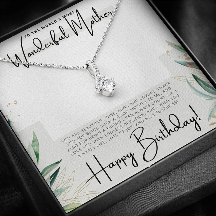 ShineOn Fulfillment Necklaces To the Worlds Most Wonderful Mother Happy Birthday Birthday Gift Pendant Necklace