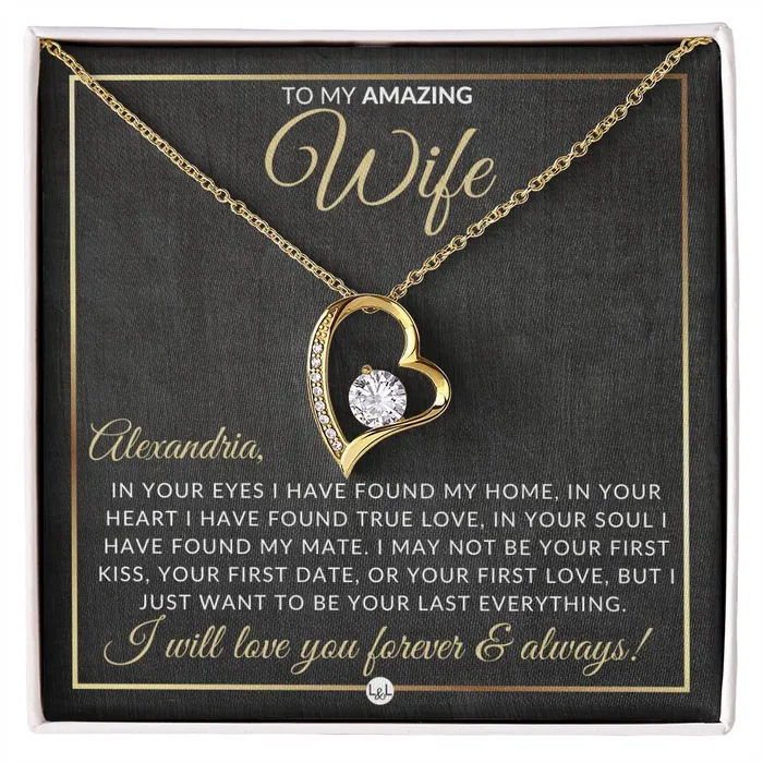 ShineOn Fulfillment Necklaces Unique Gift For Wife with Personalization Open Heart Pendant Necklace Great Christmas Birthday or Anniversary Present ShineOn Fulfillment Necklaces Unique Gift For Wife with Personalization Open Heart Pendant Necklace Great Christmas Birthday or Anniversary Present