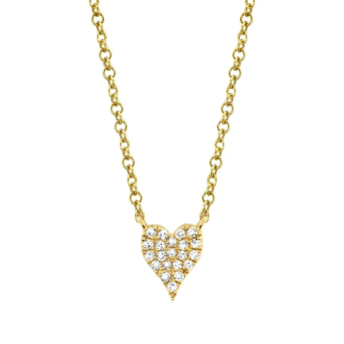 Shy Creation 14K Yellow Gold 005ctw Heart Style Pendant SHY CREATION Necklaces Shy Creation 14K Yellow Gold 005ctw Heart Style Pendant SHY CREATION Necklaces