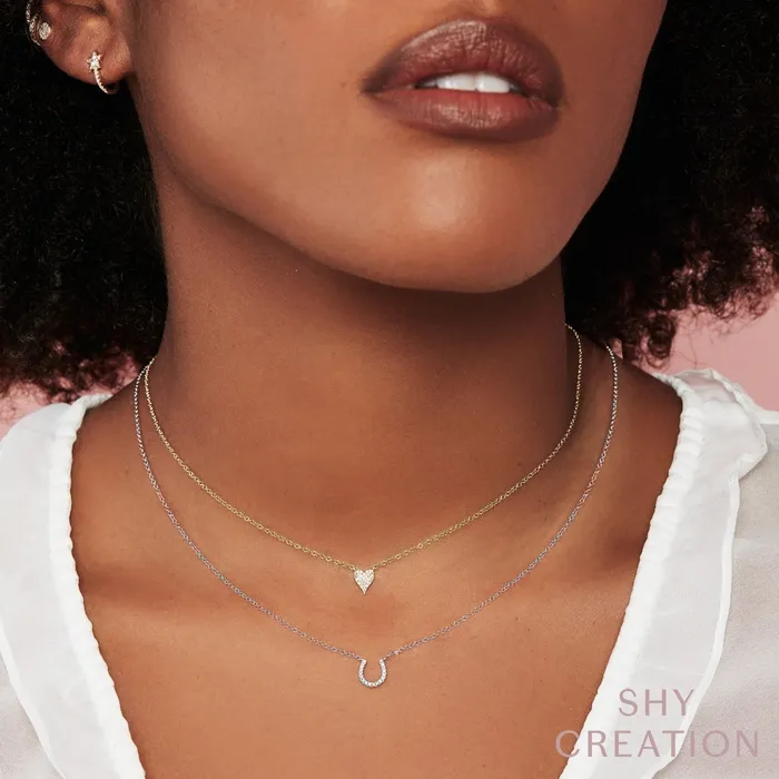 Shy Creation 14K Yellow Gold 005ctw Heart Style Pendant SHY CREATION Necklaces Shy Creation 14K Yellow Gold 005ctw Heart Style Pendant SHY CREATION Necklaces