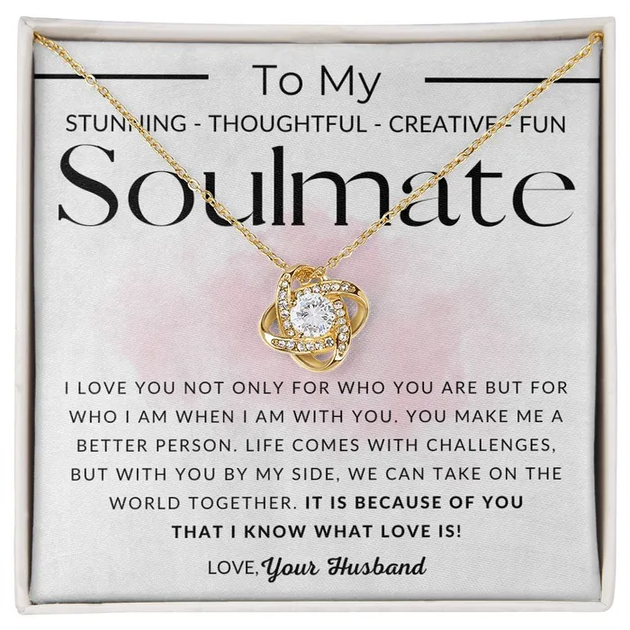 Soulmate Because of You To My Wife Necklace From Husband Christmas Gifts Birthday Present Wedding Anniversary Gift Valentines Day ShineOn Fulfillment Necklaces Soulmate Because of You To My Wife Necklace From Husband Christmas Gifts Birthday Present Wedding Anniversary Gift Valentines Day ShineOn Fulfillment Necklaces