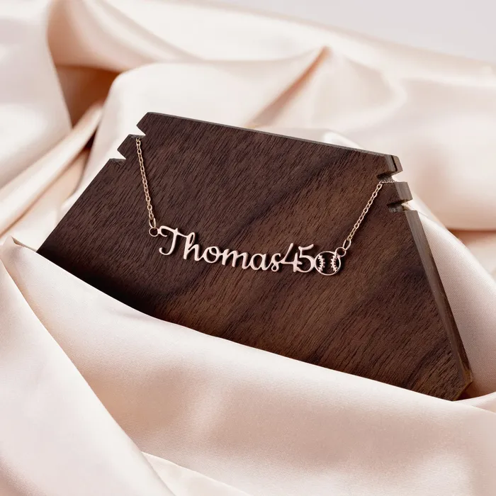Sports Necklace Baseball Custom Name Necklace teelaunch Necklaces