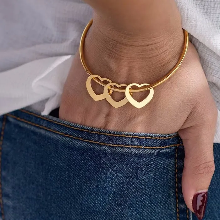 Stackable heart bangle pau jewelry Necklaces
