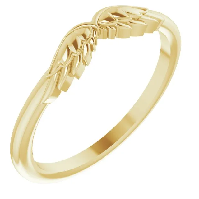 Stackable Wear Everyday Angel Wings Ring Solid 14K Yellow White Rose Gold or Sterling 302 Fine Jewelry Rings