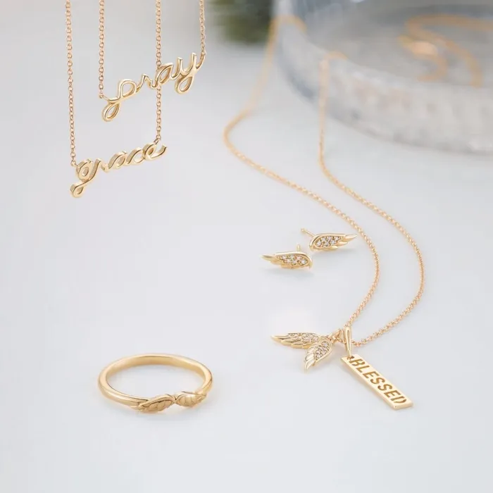 Stackable Wear Everyday Angel Wings Ring Solid 14K Yellow White Rose Gold or Sterling 302 Fine Jewelry Rings