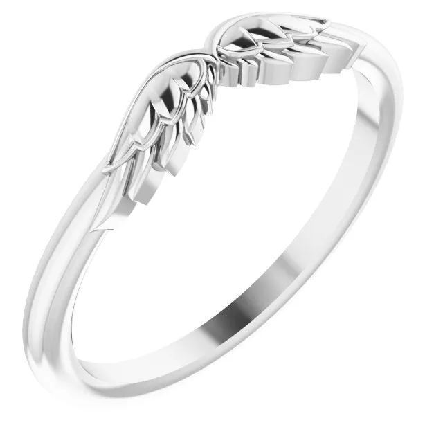 Stackable Wear Everyday Angel Wings Ring Solid 14K Yellow White Rose Gold or Sterling 302 Fine Jewelry Rings