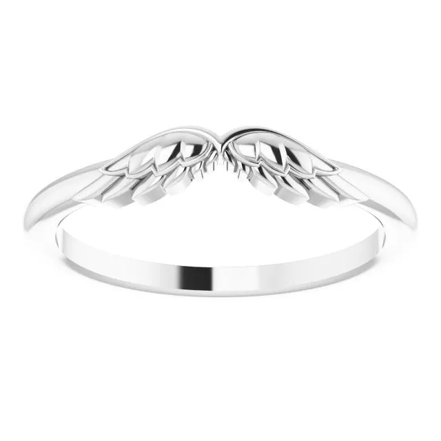 Stackable Wear Everyday Angel Wings Ring Solid 14K Yellow White Rose Gold or Sterling 302 Fine Jewelry Rings