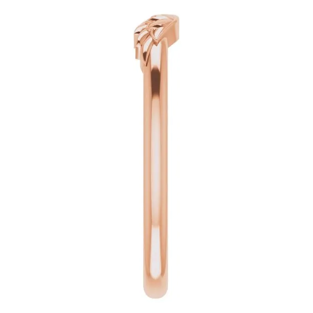 Stackable Wear Everyday Angel Wings Ring Solid 14K Yellow White Rose Gold or Sterling 302 Fine Jewelry Rings