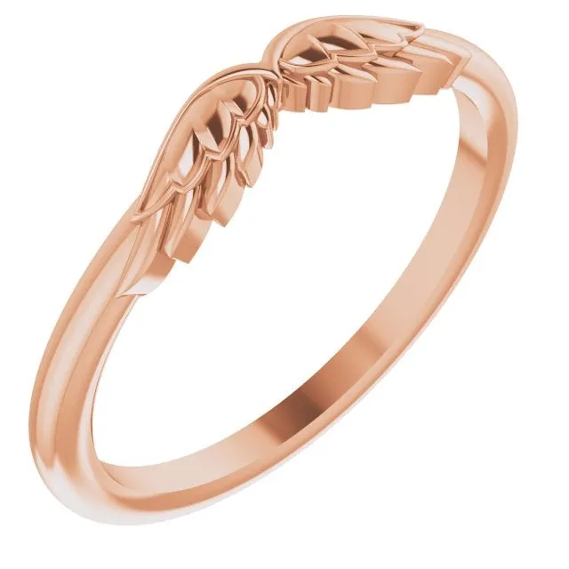 Stackable Wear Everyday Angel Wings Ring Solid 14K Yellow White Rose Gold or Sterling 302 Fine Jewelry Rings