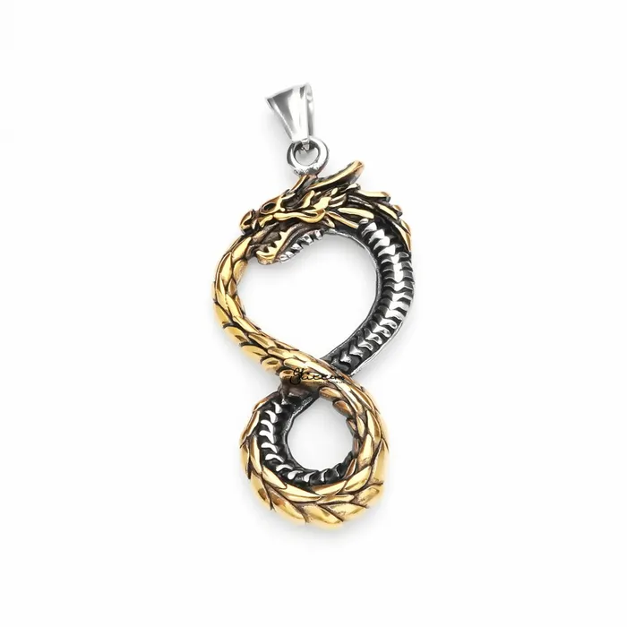 Stainless Steel Dragon Pendant Glitters Necklaces