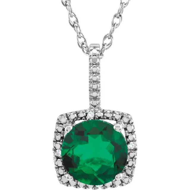 Statement Birthstone Natural Diamond Halo Style 18 Sterling Silver Necklace Storyteller by Vintage Magnality Necklaces