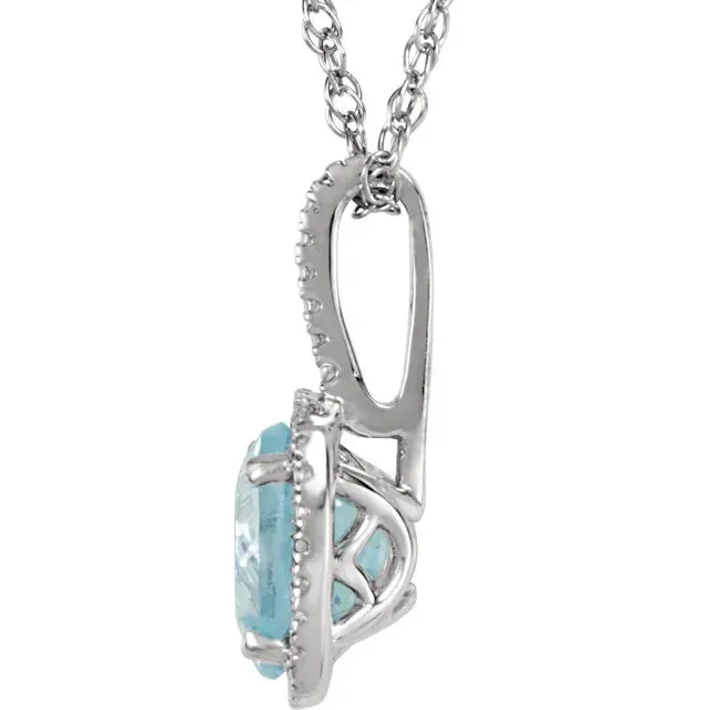 Statement Birthstone Natural Diamond Halo Style 18 Sterling Silver Necklace Storyteller by Vintage Magnality Necklaces