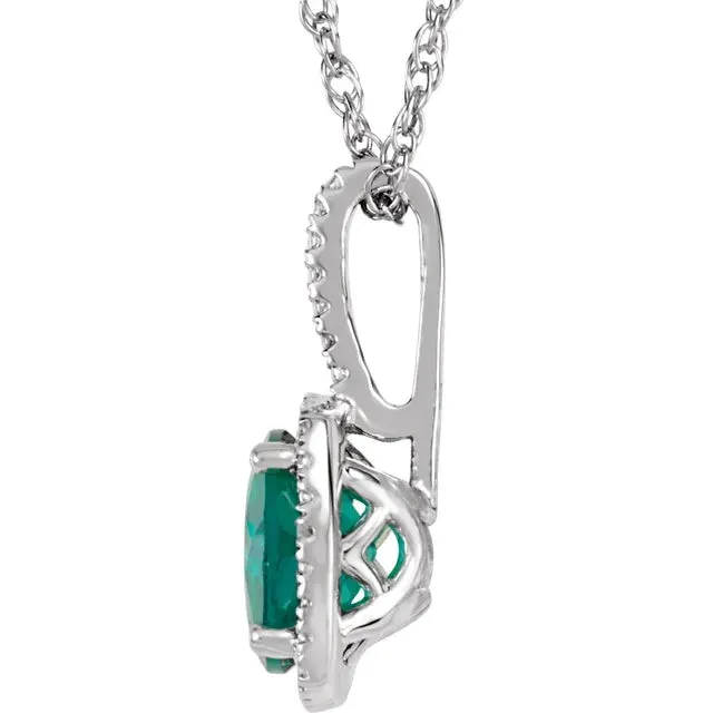Statement Birthstone Natural Diamond Halo Style 18 Sterling Silver Necklace Storyteller by Vintage Magnality Necklaces