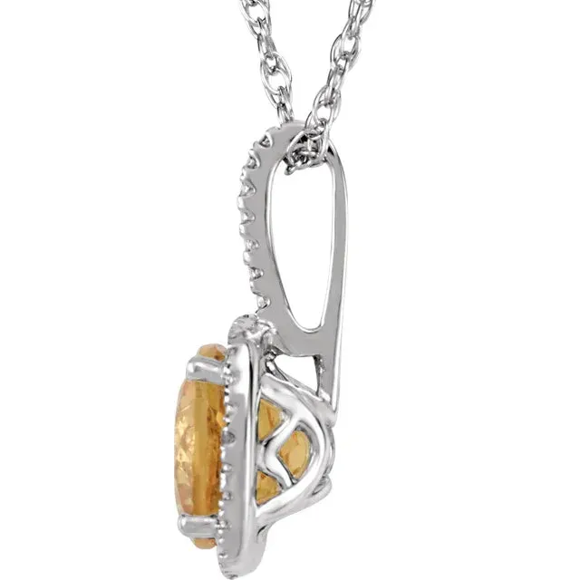 Statement Birthstone Natural Diamond Halo Style 18 Sterling Silver Necklace Storyteller by Vintage Magnality Necklaces