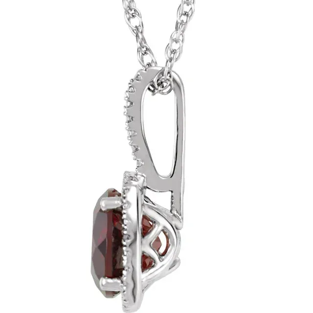 Statement Birthstone Natural Diamond Halo Style 18 Sterling Silver Necklace Storyteller by Vintage Magnality Necklaces