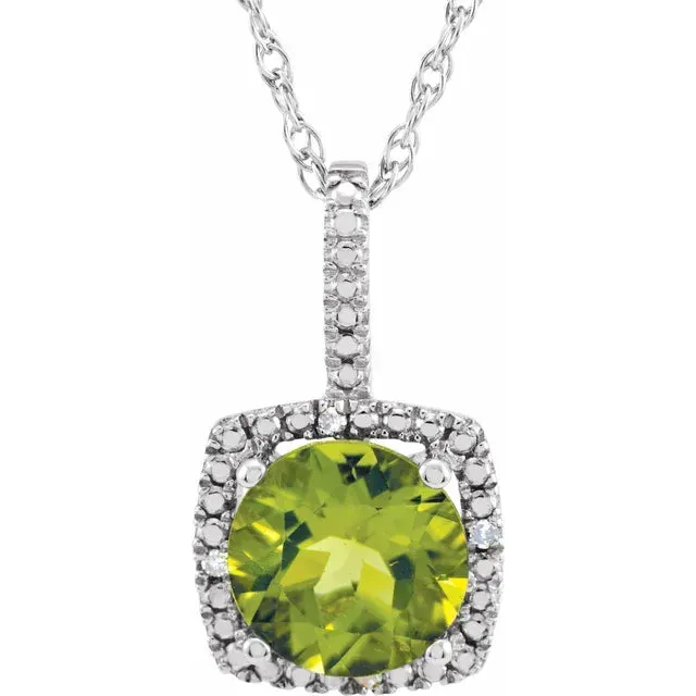 Statement Birthstone Natural Diamond Halo Style 18 Sterling Silver Necklace Storyteller by Vintage Magnality Necklaces