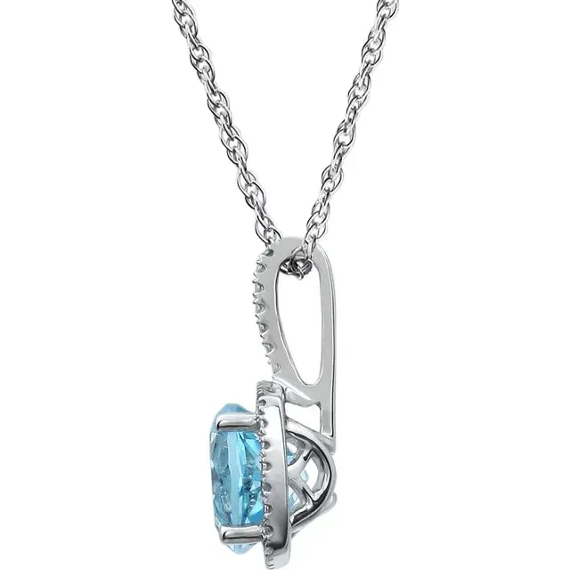 Statement Birthstone Natural Diamond Halo Style 18 Sterling Silver Necklace Storyteller by Vintage Magnality Necklaces