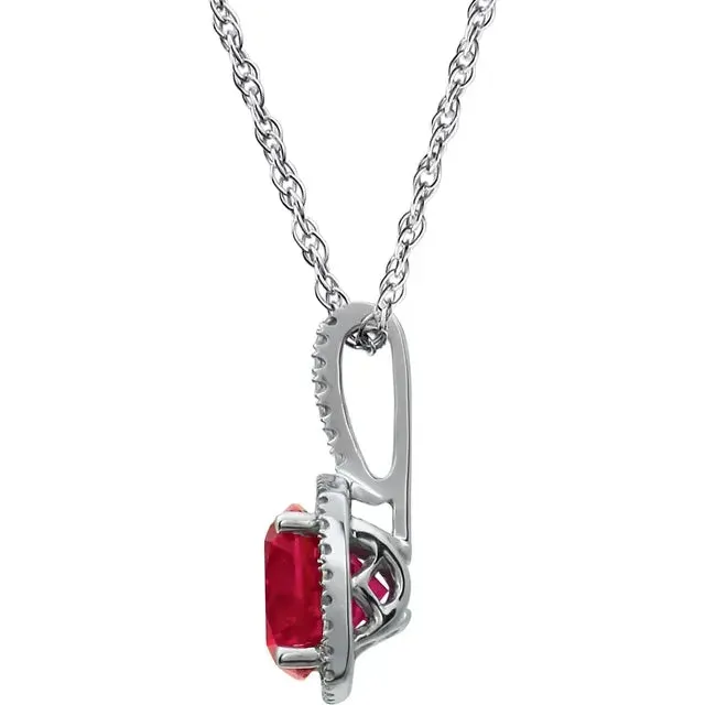 Statement Birthstone Natural Diamond Halo Style 18 Sterling Silver Necklace Storyteller by Vintage Magnality Necklaces