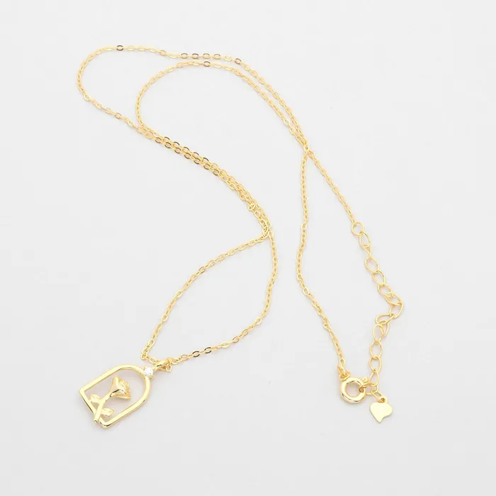 Sterling Silver Rose Necklace Glitters Necklaces