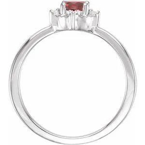 Storyteller by Vintage Magnality Rings Luxe Wear EverydayHalo Style Birthstone Natural Diamond Ring Silver 14K White Yellow Rose Gold