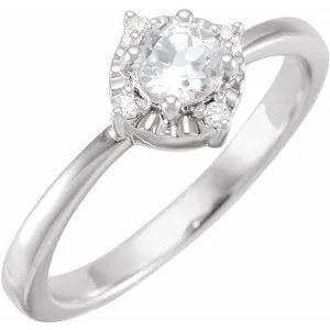 Storyteller by Vintage Magnality Rings Luxe Wear EverydayHalo Style Birthstone Natural Diamond Ring Silver 14K White Yellow Rose Gold
