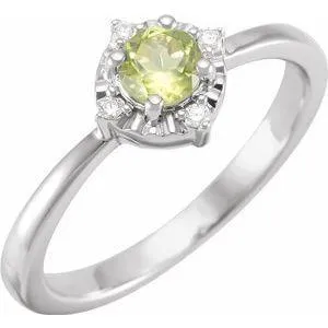 Storyteller by Vintage Magnality Rings Luxe Wear EverydayHalo Style Birthstone Natural Diamond Ring Silver 14K White Yellow Rose Gold