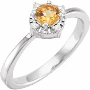 Storyteller by Vintage Magnality Rings Luxe Wear EverydayHalo Style Birthstone Natural Diamond Ring Silver 14K White Yellow Rose Gold