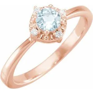 Storyteller by Vintage Magnality Rings Luxe Wear EverydayHalo Style Birthstone Natural Diamond Ring Silver 14K White Yellow Rose Gold