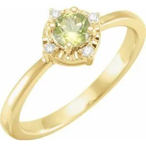 Storyteller by Vintage Magnality Rings Luxe Wear EverydayHalo Style Birthstone Natural Diamond Ring Silver 14K White Yellow Rose Gold