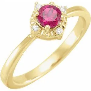 Storyteller by Vintage Magnality Rings Luxe Wear EverydayHalo Style Birthstone Natural Diamond Ring Silver 14K White Yellow Rose Gold