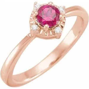 Storyteller by Vintage Magnality Rings Luxe Wear EverydayHalo Style Birthstone Natural Diamond Ring Silver 14K White Yellow Rose Gold