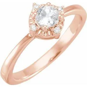 Storyteller by Vintage Magnality Rings Luxe Wear EverydayHalo Style Birthstone Natural Diamond Ring Silver 14K White Yellow Rose Gold