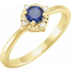 Storyteller by Vintage Magnality Rings Luxe Wear EverydayHalo Style Birthstone Natural Diamond Ring Silver 14K White Yellow Rose Gold