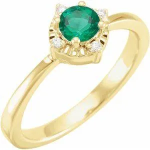 Storyteller by Vintage Magnality Rings Luxe Wear EverydayHalo Style Birthstone Natural Diamond Ring Silver 14K White Yellow Rose Gold
