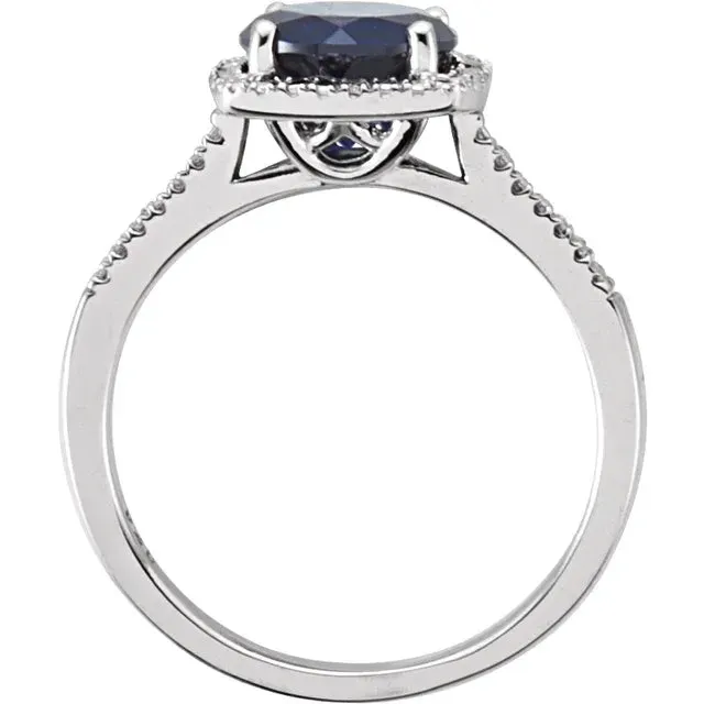 Storyteller by Vintage Magnality Statement Birthstone Natural Diamond Halo Style Ring Sterling Silver Rings