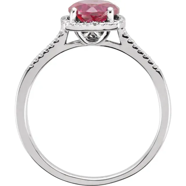 Storyteller by Vintage Magnality Statement Birthstone Natural Diamond Halo Style Ring Sterling Silver Rings