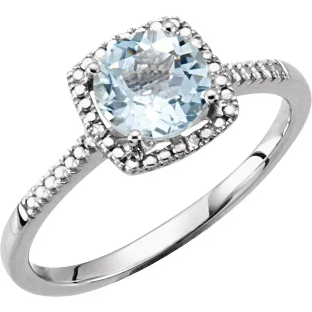 Storyteller by Vintage Magnality Statement Birthstone Natural Diamond Halo Style Ring Sterling Silver Rings