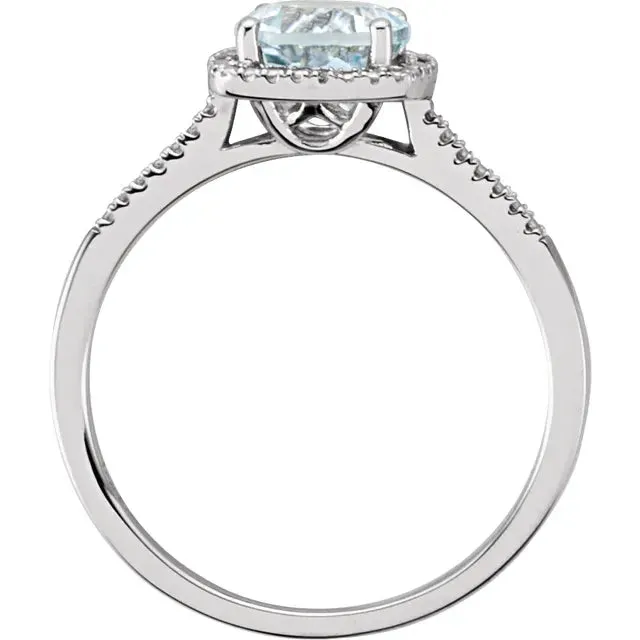 Storyteller by Vintage Magnality Statement Birthstone Natural Diamond Halo Style Ring Sterling Silver Rings