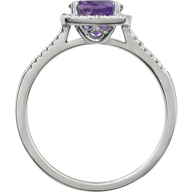 Storyteller by Vintage Magnality Statement Birthstone Natural Diamond Halo Style Ring Sterling Silver Rings