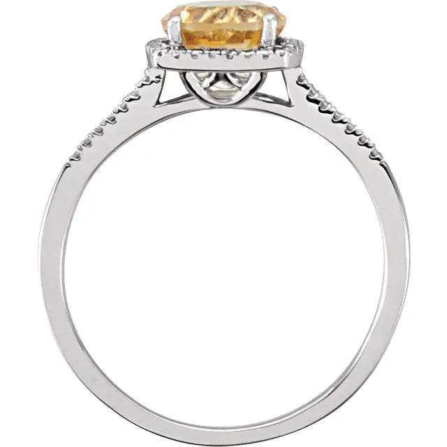 Storyteller by Vintage Magnality Statement Birthstone Natural Diamond Halo Style Ring Sterling Silver Rings