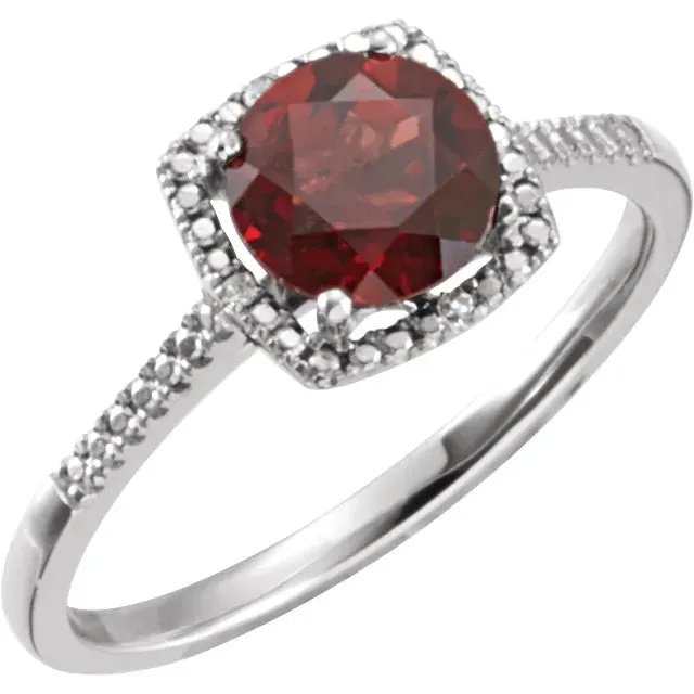 Storyteller by Vintage Magnality Statement Birthstone Natural Diamond Halo Style Ring Sterling Silver Rings