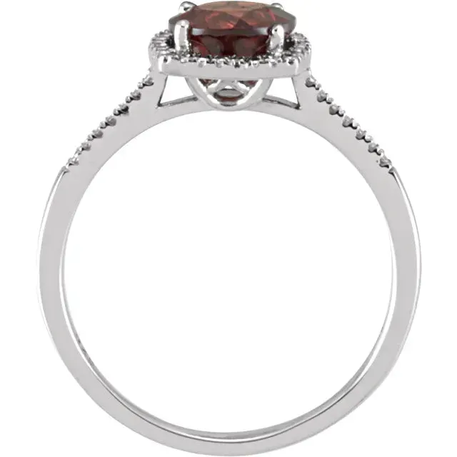 Storyteller by Vintage Magnality Statement Birthstone Natural Diamond Halo Style Ring Sterling Silver Rings