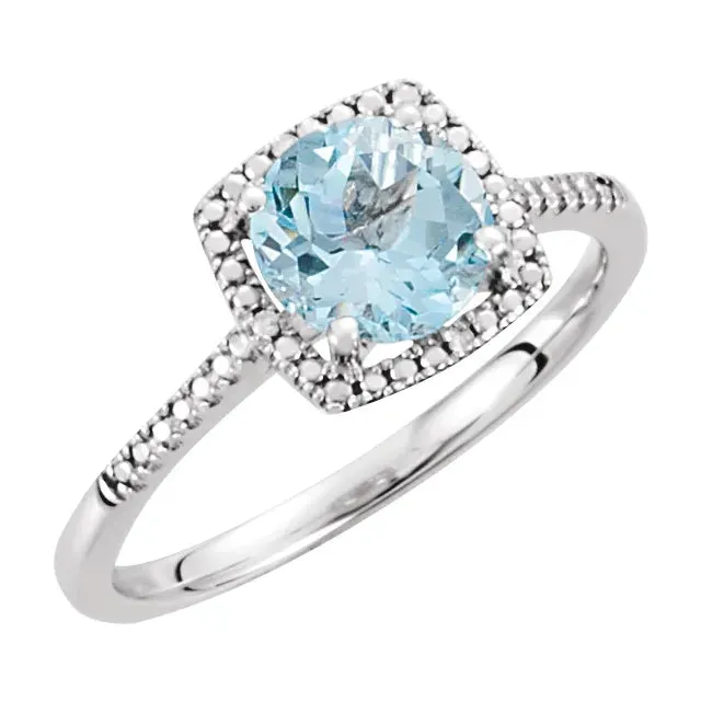 Storyteller by Vintage Magnality Statement Birthstone Natural Diamond Halo Style Ring Sterling Silver Rings