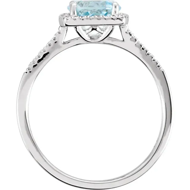 Storyteller by Vintage Magnality Statement Birthstone Natural Diamond Halo Style Ring Sterling Silver Rings
