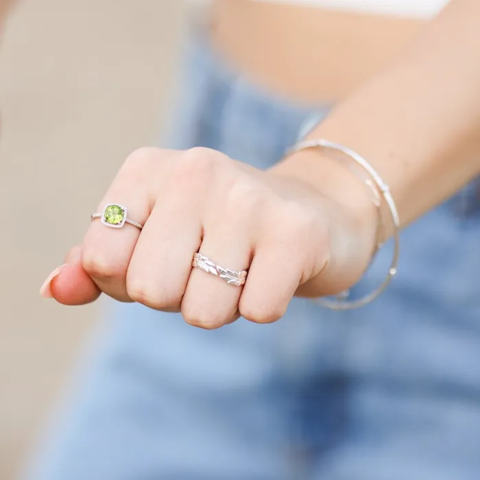 Storyteller by Vintage Magnality Statement Birthstone Natural Diamond Halo Style Ring Sterling Silver Rings