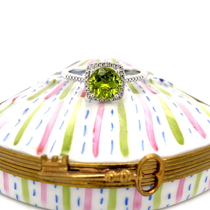Storyteller by Vintage Magnality Statement Birthstone Natural Diamond Halo Style Ring Sterling Silver Rings