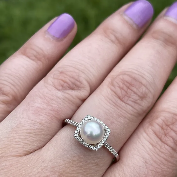 Storyteller by Vintage Magnality Statement Birthstone Natural Diamond Halo Style Ring Sterling Silver Rings
