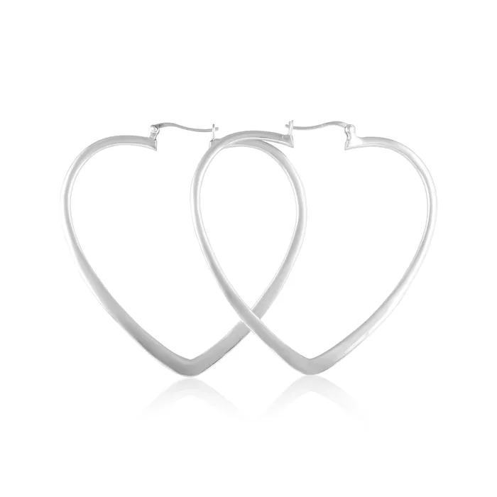 Teeda Earrings EHS9014 Heart Snap Hoop Earrings